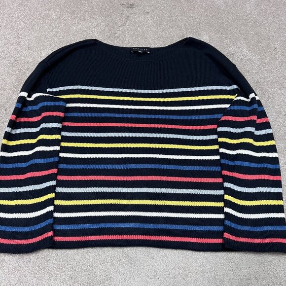 Premise Sweater Women’s Multicolored Striped Long Sleeve Pullover Size Large - Picture 9 of 11